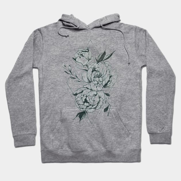 Peonies Hoodie by LecoLA